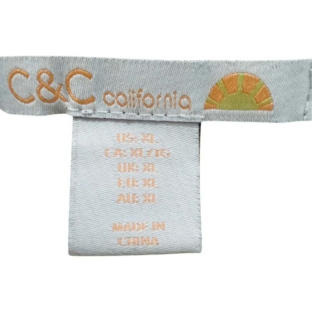 C&C California Knit Cardigan‎ Button Front Sweater Lightweight Cream XL